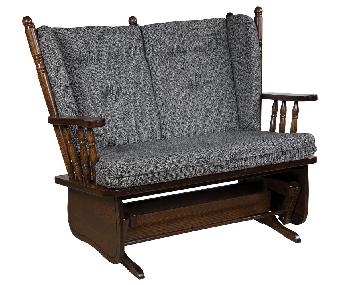 4-Post Low Back Love Seat Glider