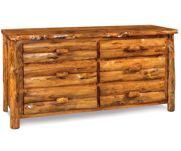 6 Drawer Dresser with Mirror - Rustic Pine - Image 2