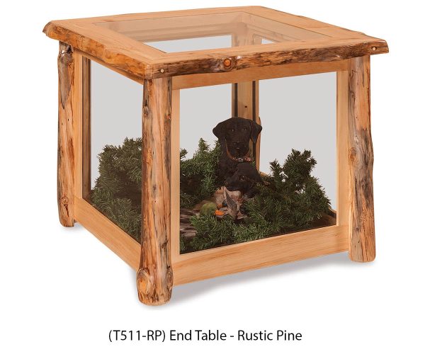 End Table with Glass - Image 2