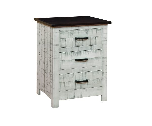 Farmhouse 3 Drawer Nightstand