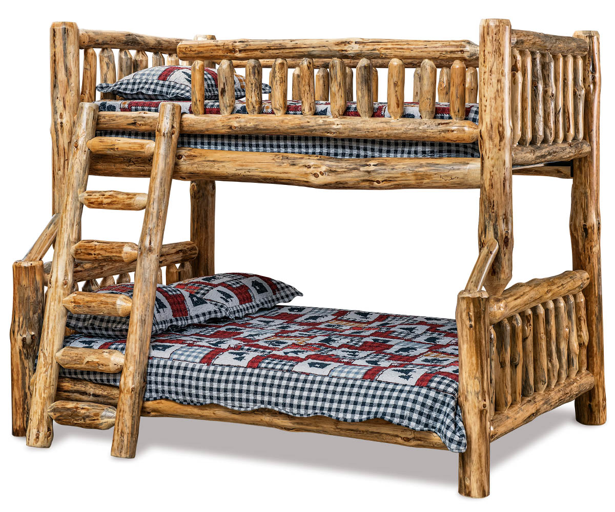 Full-Twin Bunk Bed With Opening - Small Spindles