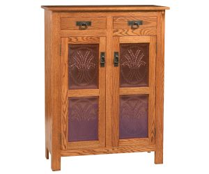 Mission Copper Panel Pie Safe With Drawers