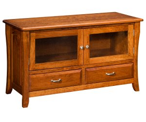 Media Console with Seeded Glass Doors