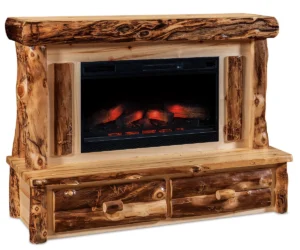 Fireplace with Mantle & Drawers